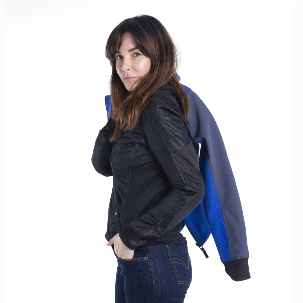 Paddock Blue Damen Softshell Motorradjacke
